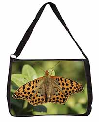 Butterflies, Tiger Moth Butterfly Large Black Laptop Shoulder Bag School/College