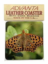 Butterflies, Tiger Moth Butterfly Single Leather Photo Coaster