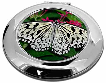 Black and White Butterfly Make-Up Round Compact Mirror