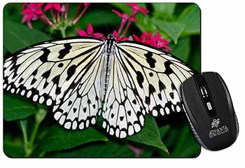 Black and White Butterfly Computer Mouse Mat
