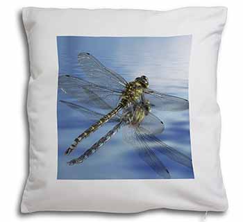 Dragonflies,Dragonfly Over Water,Print Soft White Velvet Feel Scatter Cushion