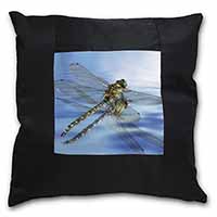 Dragonflies,Dragonfly Over Water,Print Black Satin Feel Scatter Cushion