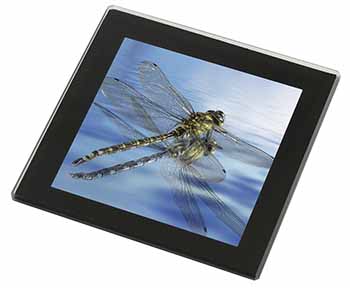 Dragonflies,Dragonfly Over Water,Print Black Rim High Quality Glass Coaster
