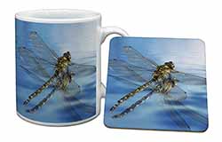 Dragonflies,Dragonfly Over Water,Print Mug and Coaster Set