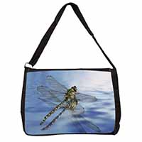 Dragonflies,Dragonfly Over Water,Print Large Black Laptop Shoulder Bag School/Co