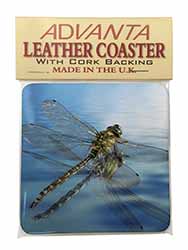 Dragonflies,Dragonfly Over Water,Print Single Leather Photo Coaster