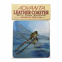 Dragonflies,Dragonfly Over Water,Print Single Leather Photo Coaster