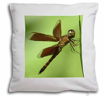 Dragonflies, Close-Up Dragonfly Print Soft White Velvet Feel Scatter Cushion