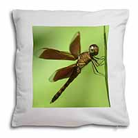 Dragonflies, Close-Up Dragonfly Print Soft White Velvet Feel Scatter Cushion