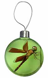 Dragonflies, Close-Up Dragonfly Print Christmas Bauble