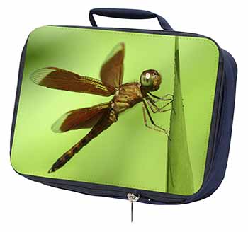 Dragonflies, Close-Up Dragonfly Print Navy Insulated School Lunch Box/Picnic Bag