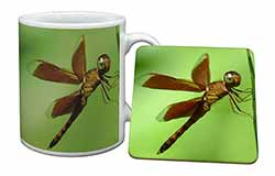 Dragonflies, Close-Up Dragonfly Print Mug and Coaster Set