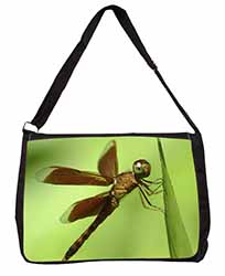 Dragonflies, Close-Up Dragonfly Print Large Black Laptop Shoulder Bag School/Col