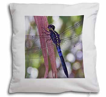 Dragonflies Print Soft White Velvet Feel Scatter Cushion