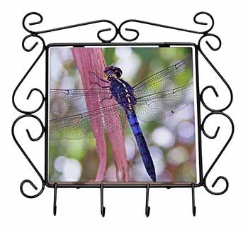 Dragonflies Print Wrought Iron Key Holder Hooks