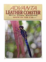 Dragonflies Print Single Leather Photo Coaster