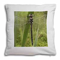 Dragonfly Print Soft White Velvet Feel Scatter Cushion