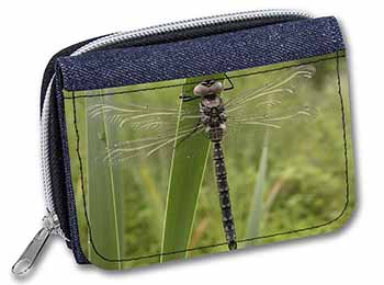Dragonfly Print Unisex Denim Purse Wallet