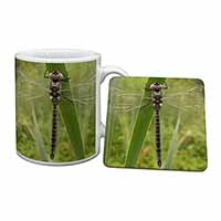Dragonfly Print Mug and Coaster Set