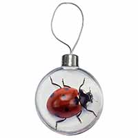 Close-Up Ladybird Print Christmas Bauble