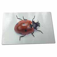 Large Glass Cutting Chopping Board Close-Up Ladybird Print