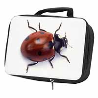 Close-Up Ladybird Print Black Insulated School Lunch Box/Picnic Bag