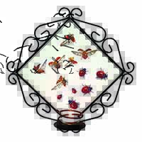 Flying Ladybirds Wrought Iron Wall Art Candle Holder