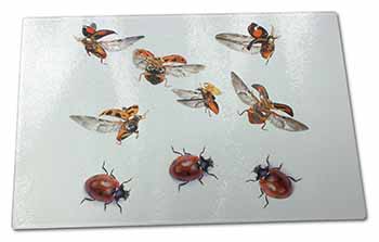 Large Glass Cutting Chopping Board Flying Ladybirds