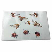 Large Glass Cutting Chopping Board Flying Ladybirds