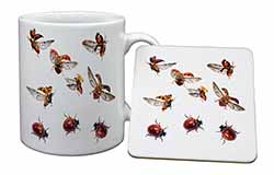 Flying Ladybirds Mug and Coaster Set