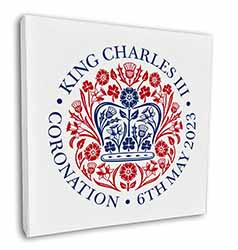 KING CHARLES CORONATION 12"x12" Canvas Wall Art Picture Print