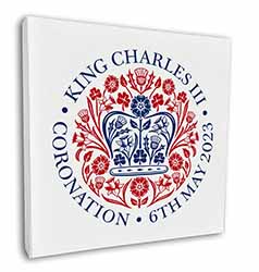 KING CHARLES CORONATION Square Canvas 12"x12" Wall Art Picture Print