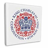 KING CHARLES CORONATION 12"x12" Canvas Wall Art Picture Print