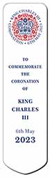 KING CHARLES CORONATION Bookmark, Book mark, Printed full colour