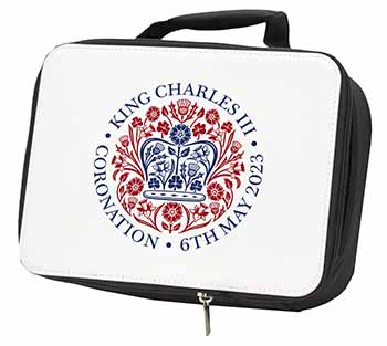 KING CHARLES CORONATION Black Insulated School Lunch Box/Picnic Bag