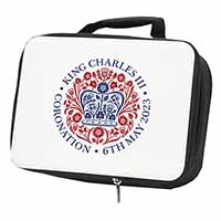 KING CHARLES CORONATION Black Insulated School Lunch Box/Picnic Bag