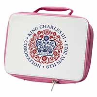 KING CHARLES CORONATION Insulated Pink School Lunch Box/Picnic Bag