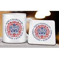 KING CHARLES CORONATION Mug and Coaster Set