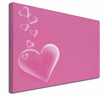 Pink Hearts Love Gift Canvas X-Large 30"x20" Wall Art Print