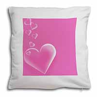 Pink Hearts Love Gift Soft White Velvet Feel Scatter Cushion
