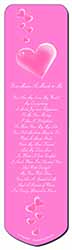 Pink Hearts Love Gift Bookmark, Book mark, Printed full colour