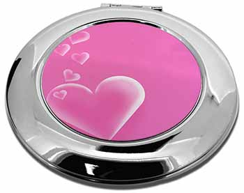 Pink Hearts Love Gift Make-Up Round Compact Mirror