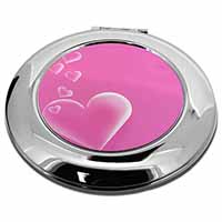 Pink Hearts Love Gift Make-Up Round Compact Mirror