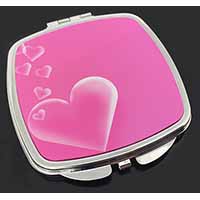 Pink Hearts Love Gift Make-Up Compact Mirror