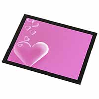 Pink Hearts Love Gift Black Rim High Quality Glass Placemat