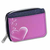 Pink Hearts Love Gift Unisex Denim Purse Wallet