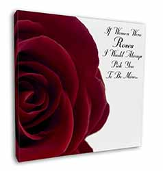 Rose-Wife, Girlfriend Love Sentiment Square Canvas 12"x12" Wall Art Picture Prin