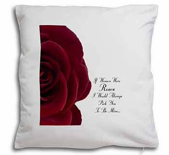 Rose-Wife, Girlfriend Love Sentiment Soft White Velvet Feel Scatter Cushion