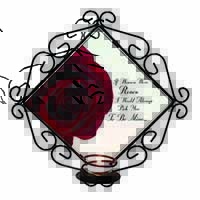 Rose-Wife, Girlfriend Love Sentiment Wrought Iron Wall Art Candle Holder