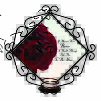 Rose-Wife, Girlfriend Love Sentiment Wrought Iron Wall Art Candle Holder